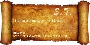 Stiegelmayer Tibor névjegykártya